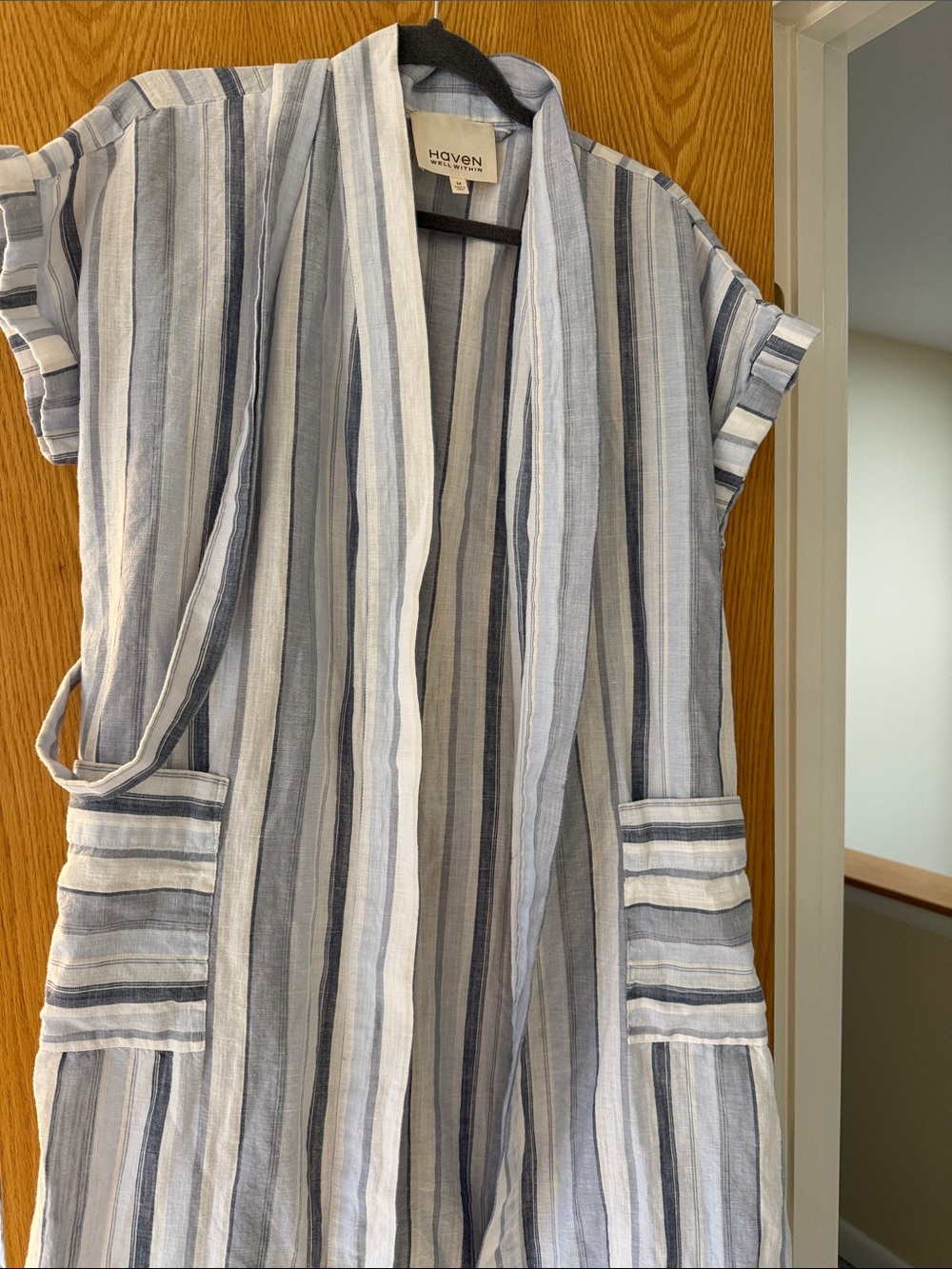 Haven Well Within Talbots size medium women’s striped lightweight bathrobe